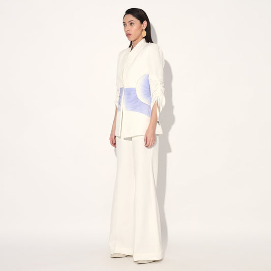 Dawn ruched pantsuit - Ivory | Linetribe