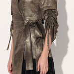 Nebula gold wrap jacket dress - Gold | Linetribe