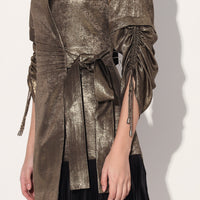 Nebula gold wrap jacket dress - Gold | Linetribe