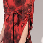 Nebula wrap jacket dress - Red | Linetribe