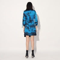 Nebula wrap jacket dress - Blue | Linetribe