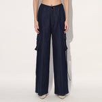 Zoe denim cargo pants - Blue | Linetribe