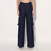 Zoe denim cargo pants - Blue | Linetribe
