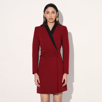 Astrid structured jacket dress - Red | Linetribe