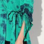 Nebula wrap jacket dress - Green | Linetribe
