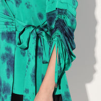 Nebula wrap jacket dress - Green | Linetribe