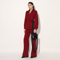 Neo wrap pant suit - Maroon | Linetribe