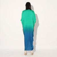 Aphelion ombre kaftan dress - Green Blue | Linetribe