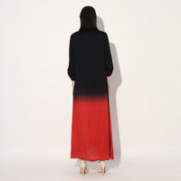 Kyuka ombre long tunic - Red Black | Linetribe