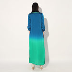 Kyuka ombre long tunic - Green Blue | Linetribe