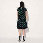 Ukio shibori a-line dress - Black Green | Linetribe