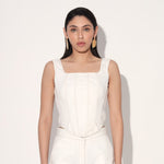 DENIM FLARE PANTS - WHITE | Linetribe