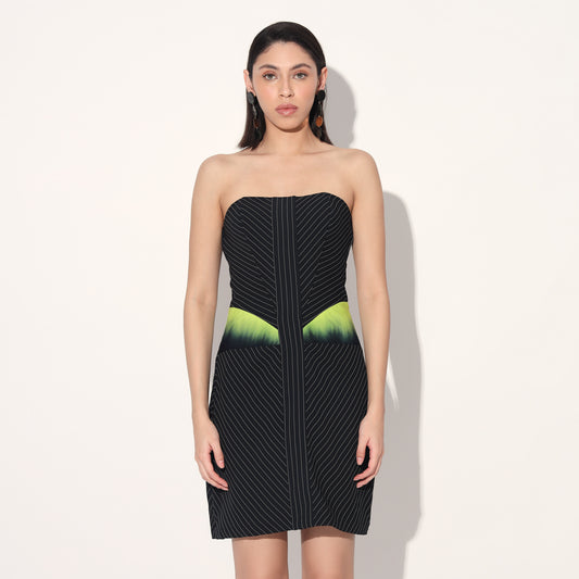 Aldrin ombre corset dress - Black | Linetribe