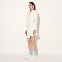 Nova cut away jacket dress - White | Linetribe