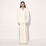 Neo wrap pleated pant suit - Ivory | Linetribe