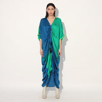 Aphelion ombre kaftan dress - Green Blue | Linetribe