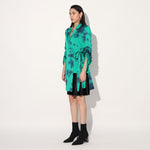 Nebula wrap jacket dress - Green | Linetribe
