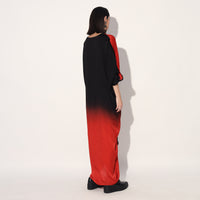 Aphelion ombre kaftan dress - Red Black | Linetribe