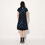 Ukio shibori a-line dress - Black Blue | Linetribe