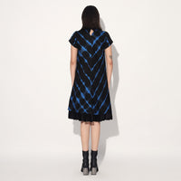 Ukio shibori a-line dress - Black Blue | Linetribe
