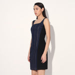 Celeste denim panel dress - Blue | Linetribe