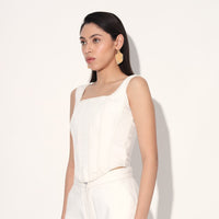 DENIM FLARE PANTS - WHITE | Linetribe