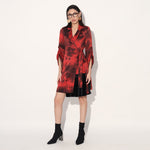 Nebula wrap jacket dress - Red | Linetribe