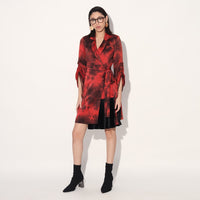 Nebula wrap jacket dress - Red | Linetribe