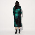 Zinnia shibori stripe shirtdress - Black Green | Linetribe