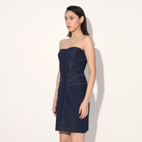 Aldrin denim corset dress - Blue | Linetribe