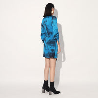 Nebula wrap jacket dress - Blue | Linetribe