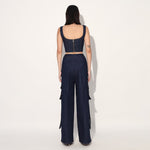 Zoe denim cargo pants - Blue | Linetribe