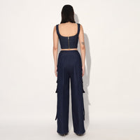 Zoe denim cargo pants - Blue | Linetribe
