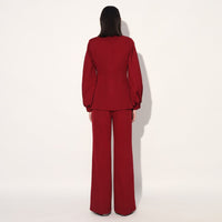 Neo wrap pant suit - Maroon | Linetribe