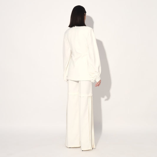 Neo wrap pleated pant suit - Ivory | Linetribe