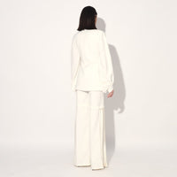 Neo wrap pleated pant suit - Ivory | Linetribe