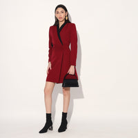 Astrid structured jacket dress - Red | Linetribe