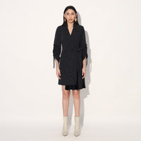 Nebula striped jacket dress - Black | Linetribe