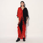 Aphelion ombre kaftan dress - Red Black | Linetribe