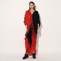Aphelion ombre kaftan dress - Red Black | Linetribe
