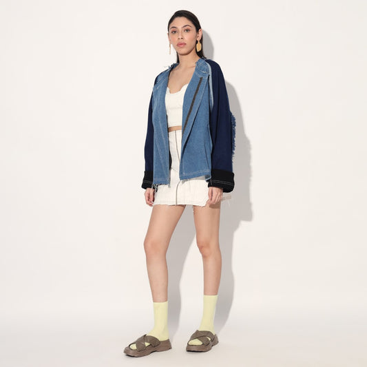 Eden denim skirt - White | Linetribe