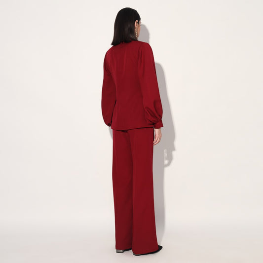 Neo wrap pant suit - Maroon | Linetribe