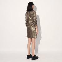 Nebula gold wrap jacket dress - Gold | Linetribe