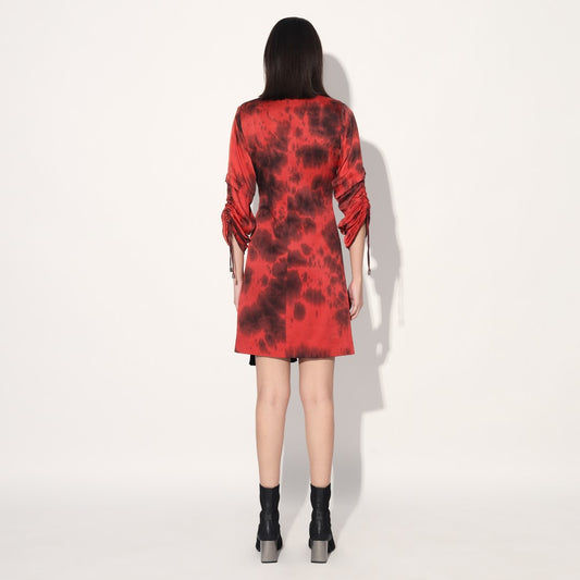 Nebula wrap jacket dress - Red | Linetribe