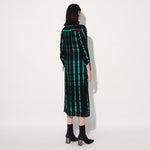 Zinnia shibori stripe shirtdress - Black Green | Linetribe