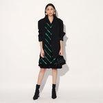 Ukio shibori a-line dress - Black Green | Linetribe