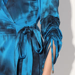 Nebula wrap jacket dress - Blue | Linetribe