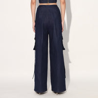 Zoe denim cargo pants - Blue | Linetribe
