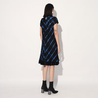 Ukio shibori a-line dress - Black Blue | Linetribe