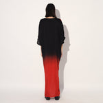 Aphelion ombre kaftan dress - Red Black | Linetribe
